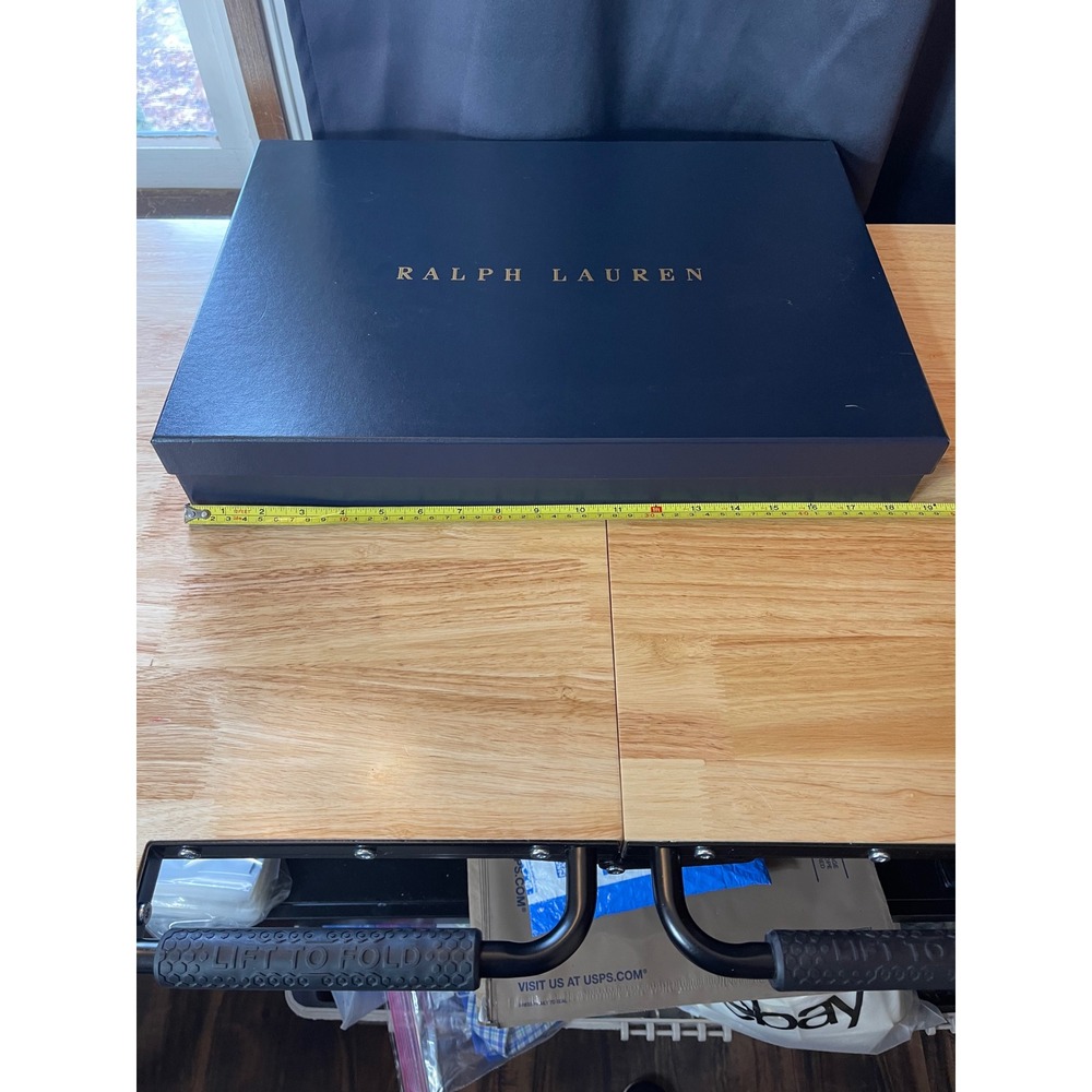 Ralph Lauren Navy Blue Gold Logo‎ Large Gift Presentation Storage Box 19x13x3.5